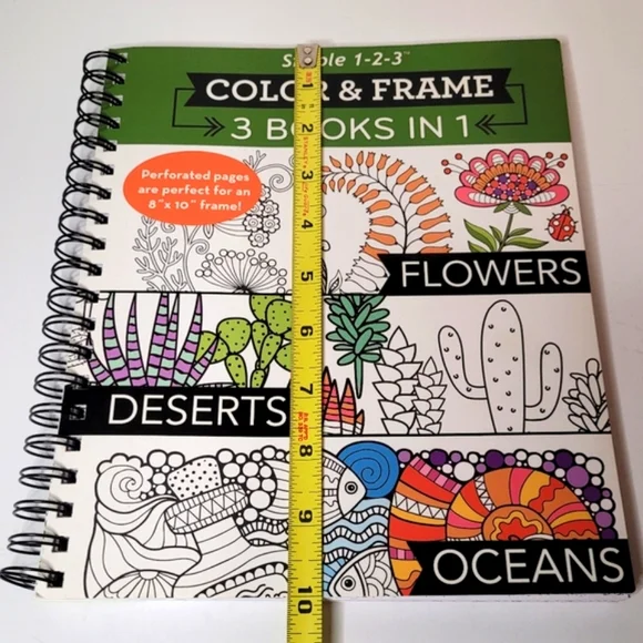 Color and Frame 3 books in 1 Flowers Deserts Oceans NWOT - Picture 9 of 10